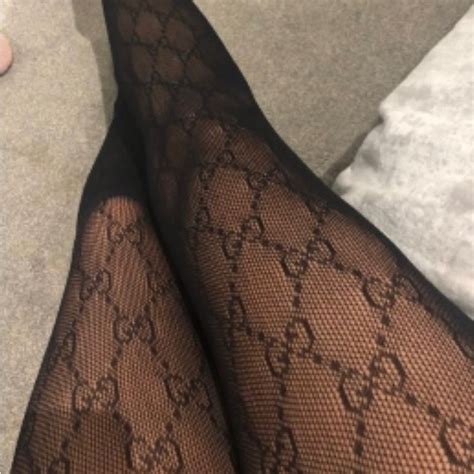 gucci supreme logo tights black|Gucci tights poshmark.